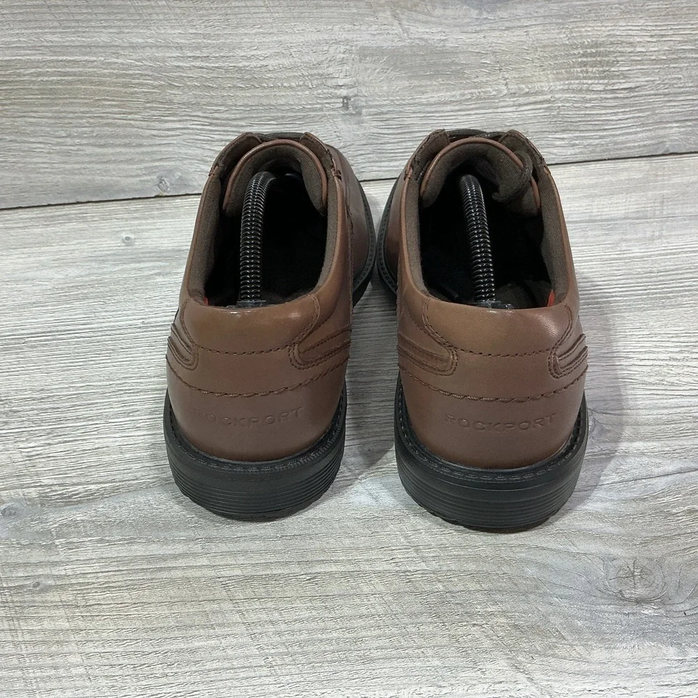 Rockport Dress Shoes Mens 10M Style Leader 2 Oxford Brown Leather Apron BX2059